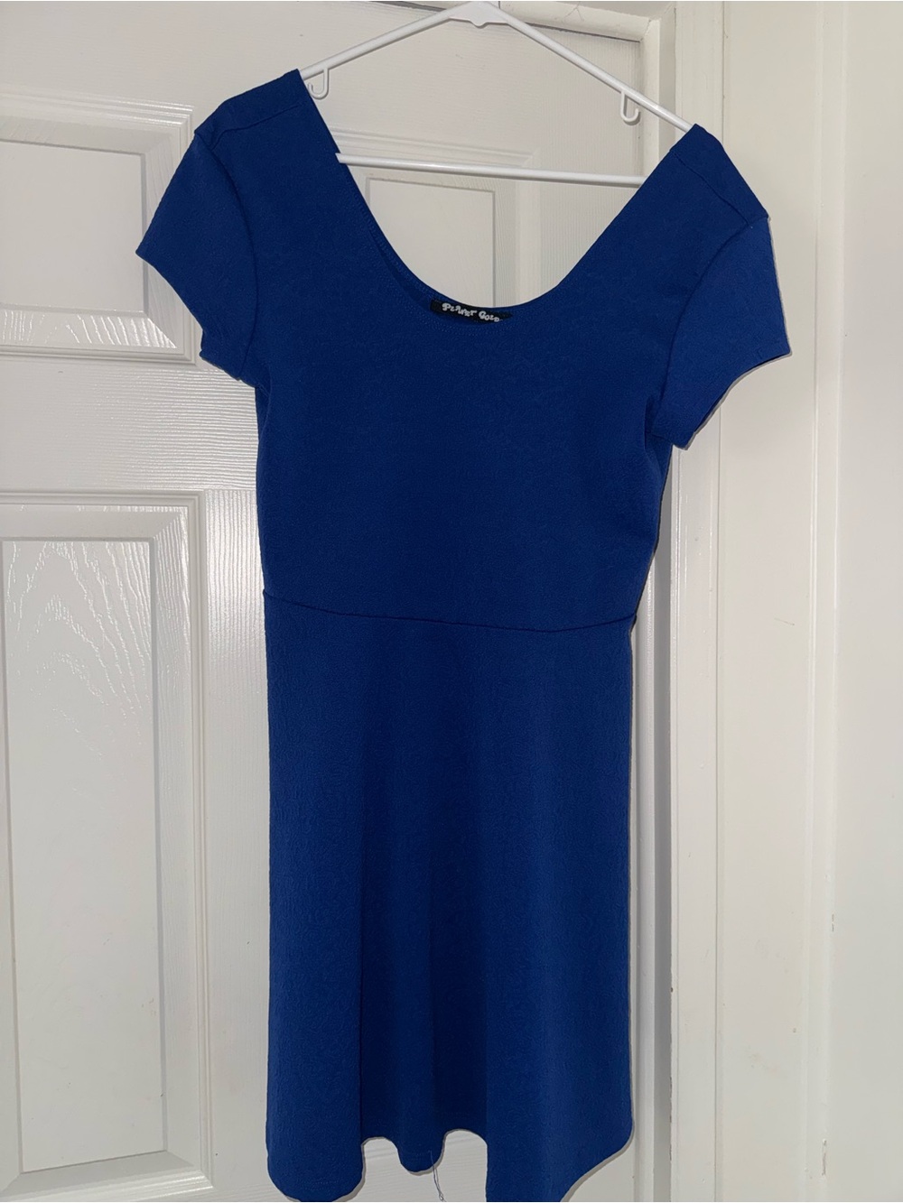 Scoop Neck Short Sleeve Dress in Deep Blue